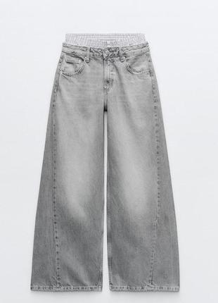 Джинсы 38 р. zara низкая посадка wide leg - full length