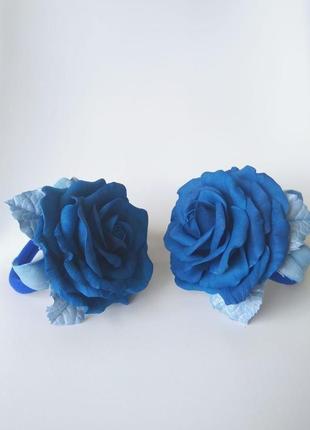Резиночки "сині троянди"4 фото