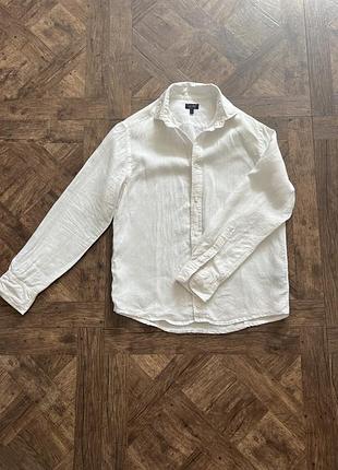 Сорочка лляна біла armani jeans
