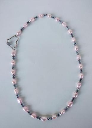 Ожерелье из розового жемчуга