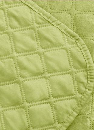 Покрывало теп velour велюр р.220х240см. салатовое. ромб6 фото