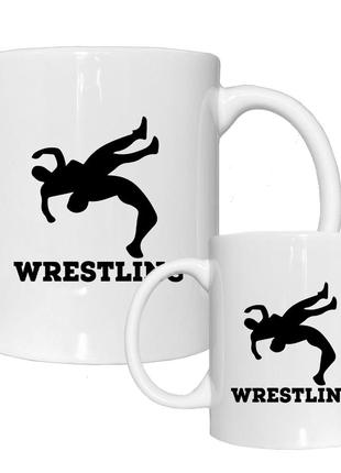 Чашка кружка вольная борьба. wrestling