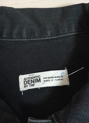 Шикарное джинсовое платье рубашка серого цвета zara autentic denim made in turkey9 фото
