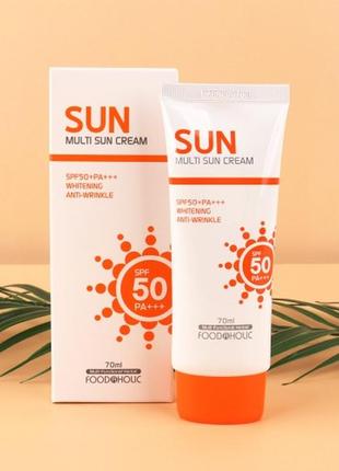 Солнцезащитный крем foodaholic multi sun cream spf 50/pa+++, 70 мл
