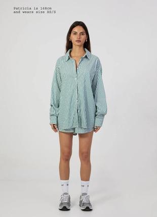Смугастий овесайз костюм з шортами h&m4 фото