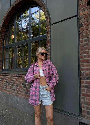 Фланелева сорочка у клітинку вільного крою