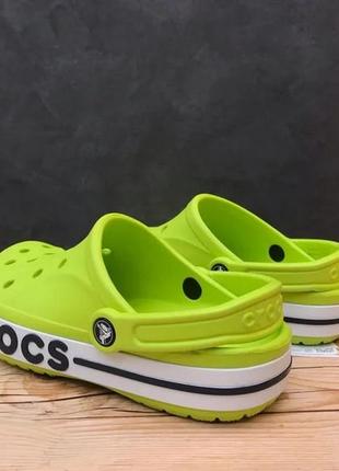 Крокс баябенд клог  дитячі зелені crocs bayaband clog kids lime punch/navy10 фото