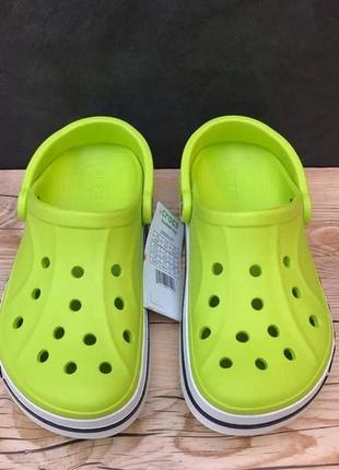 Крокс баябенд клог  дитячі зелені crocs bayaband clog kids lime punch/navy9 фото