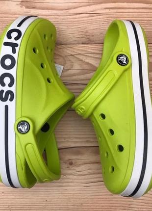 Крокс баябенд клог  дитячі зелені crocs bayaband clog kids lime punch/navy5 фото