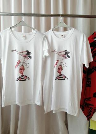 Парные футболки family look мужские и женские размер s m l