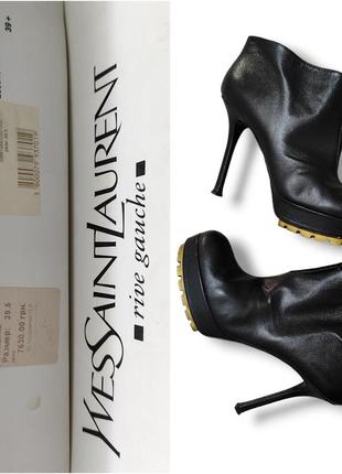 Ботильоны кожаные SAINT LAURENT SUNSET HEELED ANKLE BOOTS6 фото