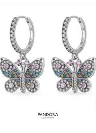 Серьги бабочки серебро оригинал silver_pandora