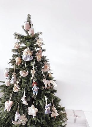 Дизайнерская коллекция игрушек на ёлку 21 изделие подарок на новый год декор