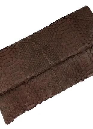 Клатч зі шкіри пітона ekzotic leather коричневий (snc02_1)