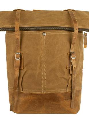 Міський рюкзак fisher рол топ roll top fc-1792 45x36x12 см світло-коричневий (23027)