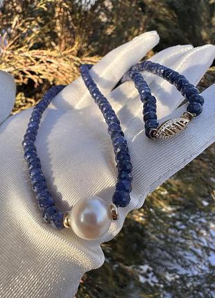 Сапфиры,перлы и золото 585(14к)