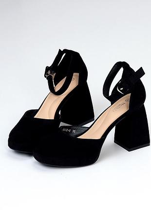 Туфлі відкриті "ressty", 2 кольори, екозамша/екошкіра4 фото