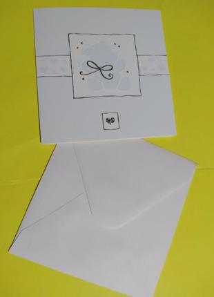 Листівка з конвертом блакитна (д×ш) 12,3×12см., франція.