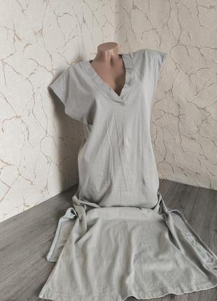 Платье трикотаж серое хлопок,46-48