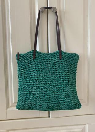 Сумка плетена сумка соломʼяна шопер з рафіі