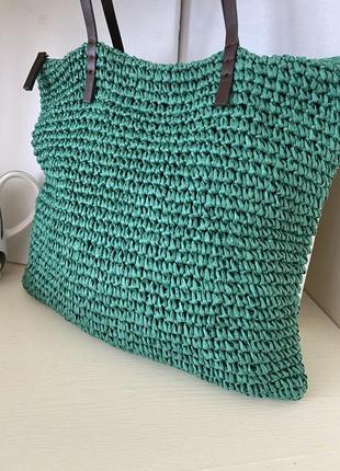 Сумка плетена сумка соломʼяна шопер з рафіі