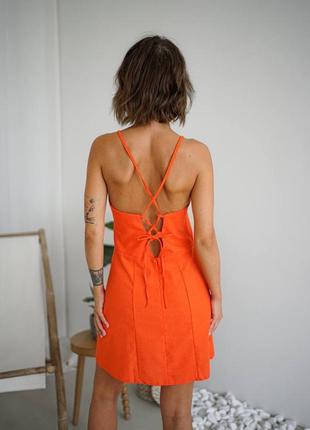 Легкий міні сарафан з льону (5 кольорів)