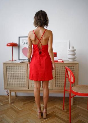 Легкий міні сарафан з льону (5 кольорів)