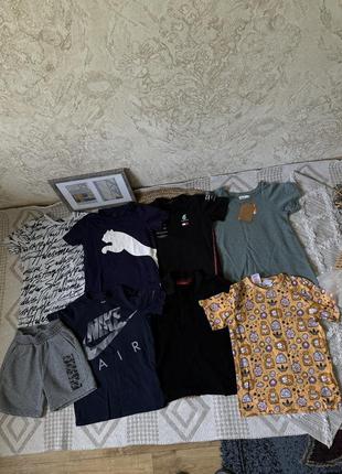 Лот пакет вещей футболка puma adidas nike ferrari шорты puma на мальчика 7-8 лет 122-128 см