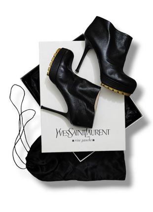 Ботильоны кожаные SAINT LAURENT SUNSET HEELED ANKLE BOOTS2 фото