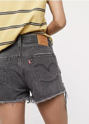 Джинсовые серые черные шорты levis levi’s 501 оригинал