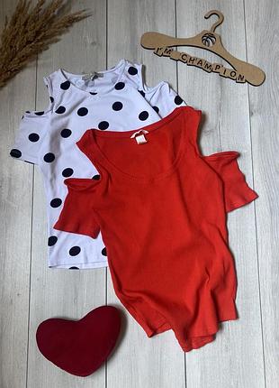 2 футболки с открытыми плечами одним лотом h&m 1)футболка ckl clockhouse
