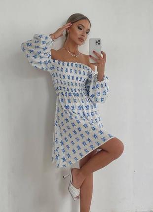 Платье-резинка в цветочный принт