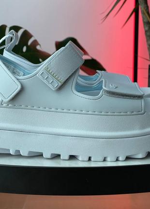 Сандалі жіночі goldenglow sandals white на товстій масивній підошві білі високі босоніжки 36-404 фото