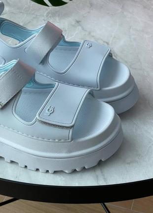 Сандалі жіночі goldenglow sandals white на товстій масивній підошві білі високі босоніжки 36-402 фото