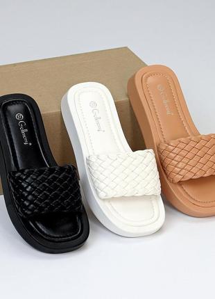 Шльопанці "reina", 3 кольори в наявності, екошкіра