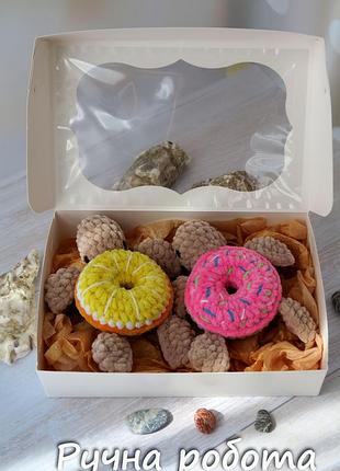 Плюшеві в'язані черепаха пончик і черепаха апельсинка ігровий набір для дівчинки