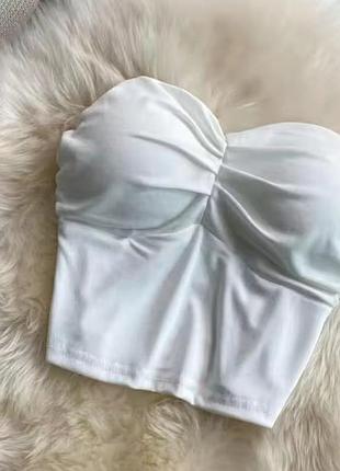 Белый обмен женский топ бюст чашечки для танцев лето без шлеек лямок открытые плечи