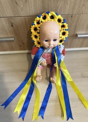 Український вінок віночок обідок обруч жовто блакитний