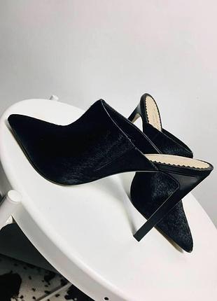 Новые туфли сабо из натурального меха коллекция коллаборация бредов 5 inch and up x...