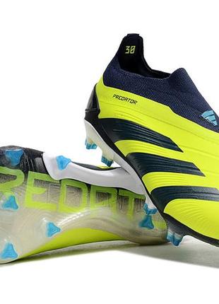Бутси adidas predator elite ll fg футбольне взуття з шипами жовті адідас предатор жовтого кольору унісекс без шнурівки