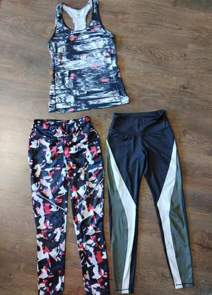 Лосины и майка для занятия фитнесом спортом h&m, crivit размер s