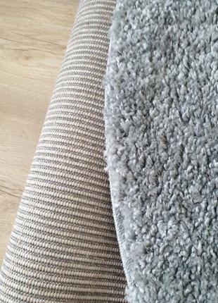 Український килим високоворсний shaggy fantasy сірого кольору овальної форми