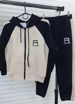 Модный подростковый костюм для мальчика на физкультуру, школьный спортивный костюм мальчиковый двунитка 9-13