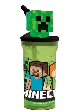 Стакан для детей с трубочкой 360 мл stor minecraft