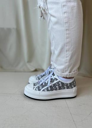 Кросівки dior b23 white grey platform premium