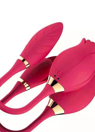 Вакуумный вибратор "роза" valery двойная стимуляция usb розовый k0499-1