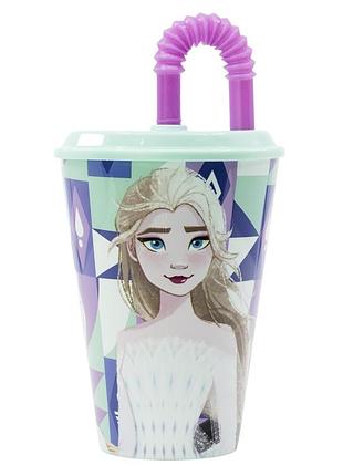 Стакан для дітей з трубочкою 430 мл stor frozen (74230)