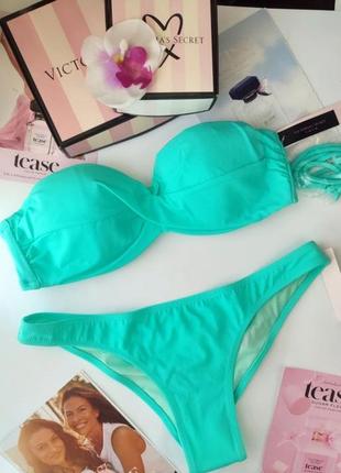 Купальник бандо victoria's secret s m 36 38 34a 75a 34c 75c 80b 36b итсы бразильянки мятный twist bandeau