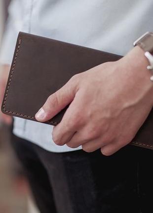 Компактный тонкий мужской кожаный кошелек-клатч antonio кошелек без монетници