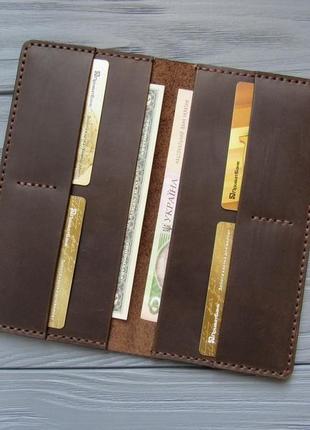 Компактный тонкий мужской кожаный кошелек-клатч antonio_кошелек без монетници3 фото